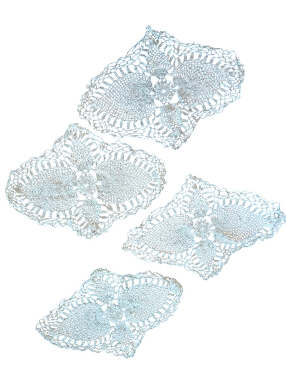 Lace Crochet Floral Appliqué - Set Of 4